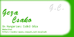 geza csako business card